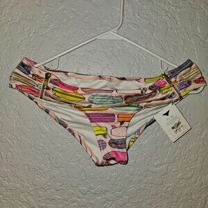 Victoria's Secret Surfboard Print Bikini Bottoms - Size M - NWT